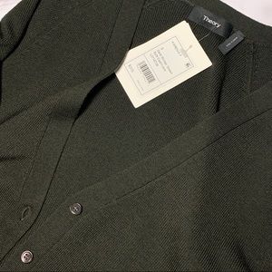 Theory Karenia Dark Winter Green Soft Cashmere Cardigan
